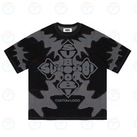 T-shirt à manches courtes en coton 100% avec impression graphique personnalisée OEM/ODM logo de couture T-shirts surdimensionnés et lourds pour hommes