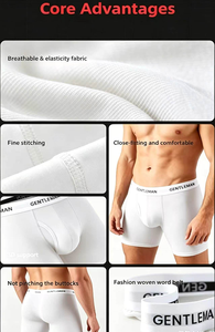 Großhandel Modemarke Herrenunterwäsche Verschiedene Farben Individuelles Logo Klassische Bequeme Baumwoll-Herrenunterhosen <span class=keywords><strong>Herren</strong></span>-Boxershorts - Product Image 4