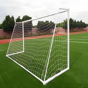 But de football portable Oulin blanc avec cadre en acier et HDPE et filet de taille réglementaire - Product Image 4