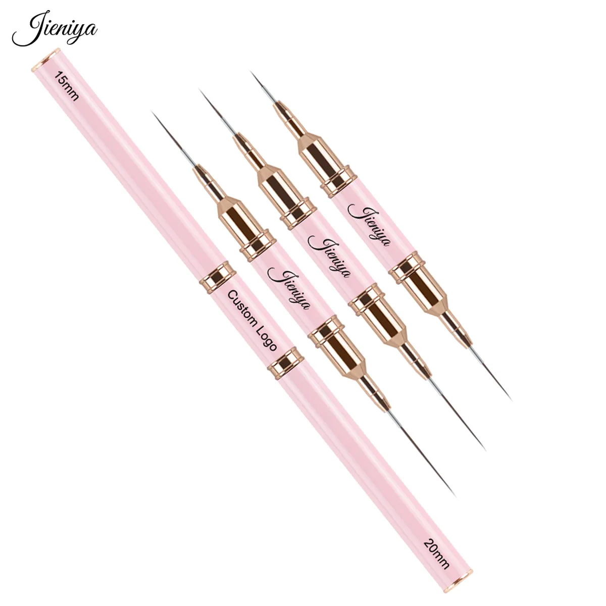 Hoge Kwaliteit Nylon Nail Art Tekening Pen Voor Uv Gel Painting Manicure Dubbele Kop Nagelvoering Borstel