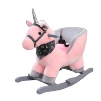 Silla Mecedora de Peluche Color Rosa con Música de Cuna para Bebé en Forma de Unicornio