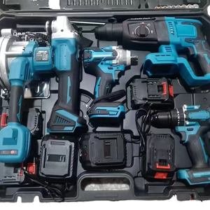 Bộ dụng cụ điện cầm tay không dây, sạc lại được, không chổi than, gồm máy mài góc, máy khoan búa, hộp nhựa cứng, OEM - Product Image 1