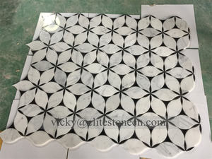 Azulejos <span class=keywords><strong>de</strong></span> Mosaico <span class=keywords><strong>de</strong></span> Mármol Blanco Natural, Diseño <span class=keywords><strong>de</strong></span> Piedra Natural, Statuario Venato Bianco, Bambú, Pulido, Acanalado, para Decoración del Hogar - Product Image 4