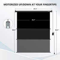 RAUBAY Layar Hitam Motorized Pull Down - 78.7" x 86.6" Latar Belakang Lipat yang Dapat Dipasang di Dinding untuk Produksi Konten Profesional