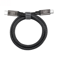 Kabel Data Type-C PD 240W 5A Nylon Braided E-mark 100W USB C ke USB C PD Pengisian Cepat untuk iPhone 16 18 Mac Laptop Samsung
