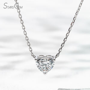 Starsgem joyería fina personalizada para mujer 10K oro sólido 1.0ct forma de corazón laboratorio cultivado diamante clásico IGI certificado colgante collar - Product Image 1