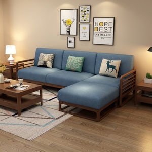 ชุดโซฟาผ้าหุ้มโครงไม้รูปตัวแอล ดีไซน์ทันสมัย เรียบง่าย สำหรับห้องนั่งเล่นหรือสำนักงาน - Product Image 2