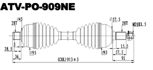 Eje CV Delantero para ATV UTV, Compatible con Polaris (2023-2022) RZR PRO R/<span class=keywords><strong>Dynamix</strong></span> (2025-2022) RZR PRO R4 OE 1337064, Nuevo Material 4340 - Product Image 2