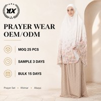 Abaya musulmane personnalisée pour femmes, ensemble deux pièces, jupe florale à pois dégradée, maxi en soie, OEM ODM, marque privée, vêtements islamiques modestes