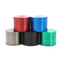 Meilleure vente transfrontalière : Grinder manuel vintage en alliage de zinc à quatre couches pour tabac, 63MM 50MM 40MM, imprimé UV multi-motifs