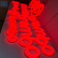 Enseignes lumineuses 3D personnalisées en acrylique cristal givré pour devantures de magasins, restaurants, publicité, enseignes lumineuses 3D LED colorées