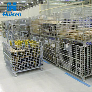 Endüstriyel özelleştirilmiş depo toz kaplama ağır istiflenebilir katlanabilir çelik palet kutu kafes Metal depolama kafesi - Product Image 3