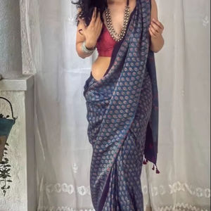 Sari moderno de algodón Chanderi con Georgette Salwar Kameez estilo paquistaní suave para ropa de fiesta - Product Image 1