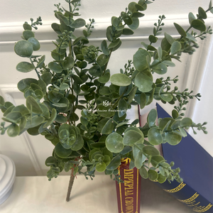 Foglie di Eucalipto Artificiali Verdi per Decorazione Casa, Ornamento Vegetale in Tessuto di Seta, Foglie Artificiali 'Money Leaf' - Product Image 4