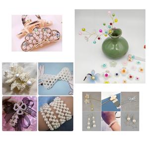 Perlas de ABS de 8mm al por mayor, cuentas de plástico acrílico blanco con agujero para collar de moda, suministros de joyería - Product Image 4