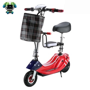 Trottinette électrique pour adultes, pliable, trottinette électrique portable, légère, à deux roues, avec siège et panier - Product Image 1