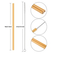 Paille en Fibre de Thé Biodégradable Organique Naturelle Personnalisée avec Logo 20cm Réutilisable Paille en Bambou avec Boîte de Nettoyage Sac d'Emballage