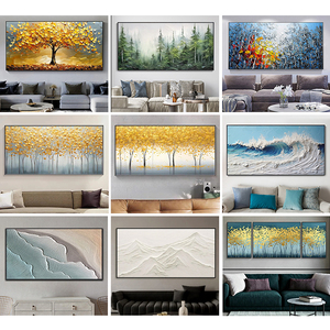 Paleta cuchillo lienzo hecho a mano abstracto 3D paisaje texturizado arte africano pinturas decoración de pared - Product Image 6