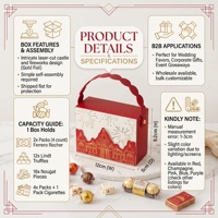 Boîte à dragées de luxe rectangulaire en carton, motif château, dorure à chaud, découpe laser, pour mariage, baby shower et événements festifs