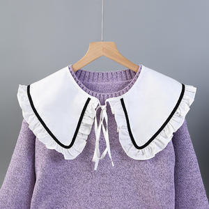 Suéter de moda para <span class=keywords><strong>mujer</strong></span>, <span class=keywords><strong>camisa</strong></span> con <span class=keywords><strong>cuello</strong></span> <span class=keywords><strong>falso</strong></span> desmontable - Product Image 3