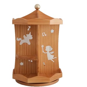 Wooden Carousel <b>Desktop</b> <b>Shelf</b> 3 Tier Rotatable Cosmetic Storage Rack With Drawers For Makeup And Perfume Organizers - Product Image 5