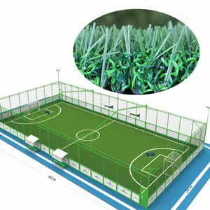 Hochleistungs-Zwei-Color-Kunstgras Synthetigrass 2m Rollebreite für Outdoor-Fussballplätze Fußball flexibles PP-Material