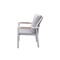 er moderne avec cadre en aluminium blanc pour restaurant et patio chaises sans accoudoirs pour l'extérieur en corde tissée rouge
