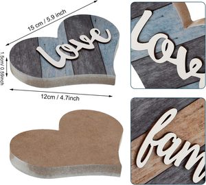 2 pièces signalisation en bois rustique décoration murale en bois multicolore <span class=keywords><strong>chambre</strong></span> à coucher cuisine salon salle à manger centre de table décoration - Product Image 2