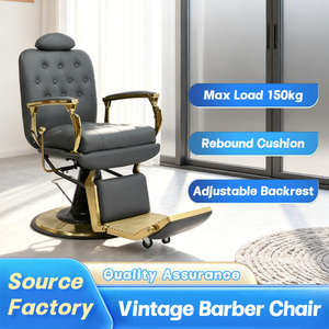 Sillón de Peluquería Reclinable Negro XFMC Factory <span class=keywords><strong>Outlet</strong></span>, Silla de Barbero Dorada para Salón de Belleza - Product Image 2
