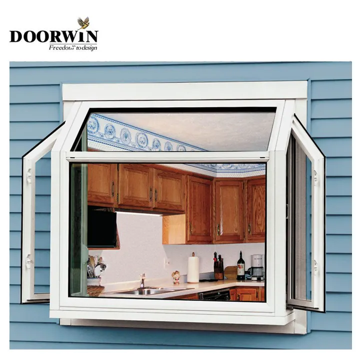 Doorwin Personalized Hurricane Impact White Large Kitchen Garden Wooden Bay Bow Window In Philippines