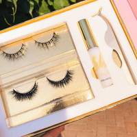 Emballage de boîte à cils de luxe de marque privée Kit de boîte de cils en vison 3d personnalisés