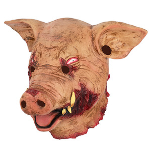Masque de tête de cochon en latex pour Halloween, costume de cosplay effrayant pour bal masqué et événements sur le thème de la justice, pour fêtes et évadements dans les maisons hantées - Product Image 6