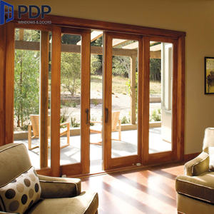 Portes coulissantes en <span class=keywords><strong>verre</strong></span> <span class=keywords><strong>translucide</strong></span> coupe-vent en bois recouvert d'aluminium haute performance, finies pour une utilisation en chambre, hall, sous-sol, extérieur - Product Image 3