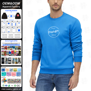 Sweat-shirt pour homme en molleton de coton et polyester de qualité supérieure, coupe classique légère, 270 GSM, bleu clair, fabriqué sur mesure en usine - Product Image 1