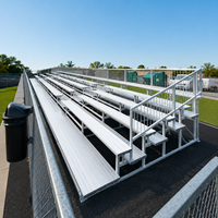 Tribunes en aluminium à 5 niveaux sans roues, gradins extérieurs, 184 sièges, 20 m de long, installation fixe