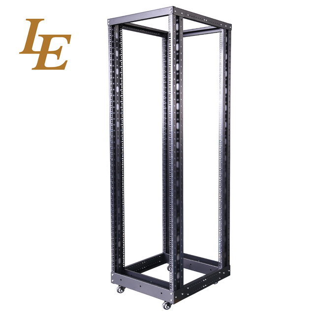 LE 19 Inch 18U-47U Open Server Rack 4 Castor SPCC Steel 4 Post Outdoor Data Center Custom Glass Door Cooling Stock 500kg Load