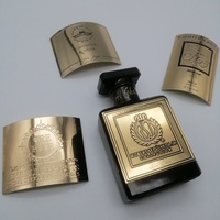 Étiquette en métal 3D en relief, dorée, pour parfum, mode féminine, plaque métallique de luxe pour flacon, rouge à lèvres permanent