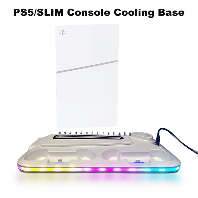 RGB Light Base for Slim New Arrival Cooling Fan Plastic Console Charging Dock Station