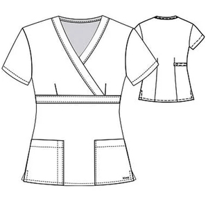 女护士白色制服设计磨砂越南磨砂人造丝 - Product Image 3