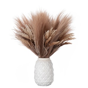CallaFloral Ramo de Hierba de Pampas Seca Rosa y Marrón, Flores Artificiales para Decoración del Hogar, Manualidades para Bodas - Product Image 5