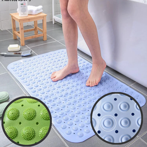 Tapis de bain antidérapant en PVC, tapis de douche doux pour la maison, tapis de massage pour salle de bain, tapis de baignoire antidérapant à ventouses, grand tapis rectangulaire pour les pieds - Product Image 1