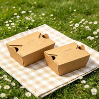 Boîtes alimentaires en papier kraft, recyclables et jetables, avec logo personnalisé imprimé, pour frites, sushis et plats à emporter