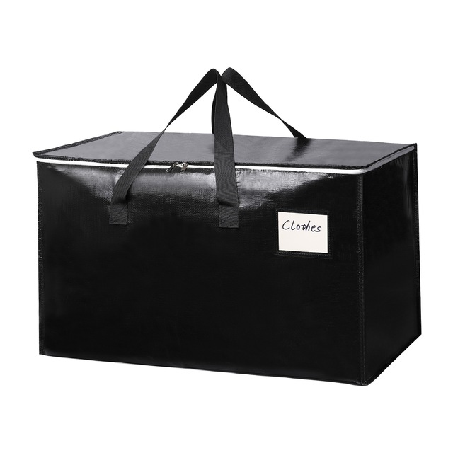 Black PP Foldable Casual Large Capacity Waterproof Camping Moving Storage Bags for Clothes Travel Outdoors Luggage Custom Logo