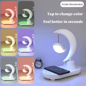 Lámpara de Noche con Altavoz Bluetooth, Ambiente Colorido, Carga Inalámbrica Inteligente, Lámpara de Escritorio Creativa, Lámpara de Noche, Luz Ambiental - Product Image 3