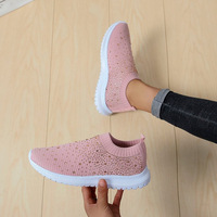 Nouveau modèle KJ 2027 – Baskets décontractées en tricot pour femmes, style décontracté, avec diamants, pour la marche, collection 2023, vente en gros