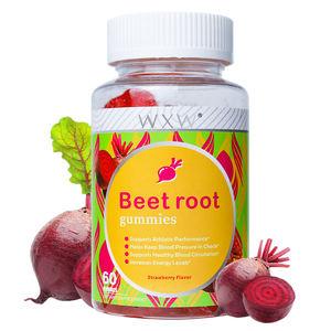 Stock WXW Support Healthy Blood Flow Gummies de raíz de remolacha Vitamina Orgánica Extracto de raíz de remolacha Gummies Raíz de remolacha Pimienta negra Gummy - Product Image 1