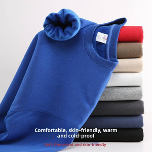 Felpa <span class=keywords><strong>Girocollo</strong></span> da <span class=keywords><strong>Uomo</strong></span> di Alta Qualità OEM, 100% Cotone, Oversize, Pesante, con Interno in <span class=keywords><strong>Pile</strong></span> - Product Image 2