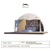 Camping de luxe extérieur étanche PVC tente dôme géodésique ronde avec salle de bain pour centre de villégiature