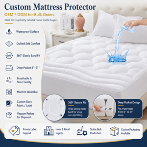 Protège-<span class=keywords><strong>matelas</strong></span> matelassé 100 % imperméable et hypoallergénique, silencieux, avec poches profondes pour la maison et l'hôtel - Product Image 6