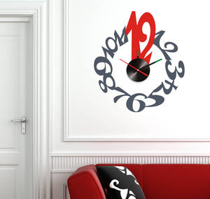 Nouveau design noir chiffres et chiffres adhésif <span class=keywords><strong>vinyle</strong></span> horloge murale <span class=keywords><strong>autocollant</strong></span> - Product Image 2